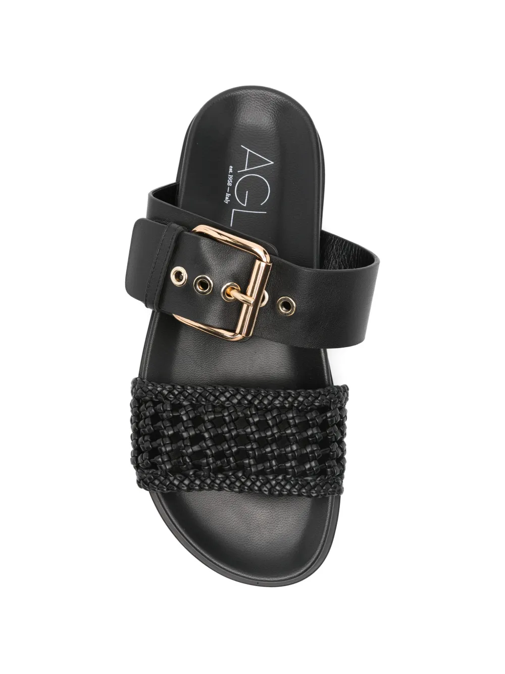 AGL Cristina Crochet buckle-fastening sandals Zwart