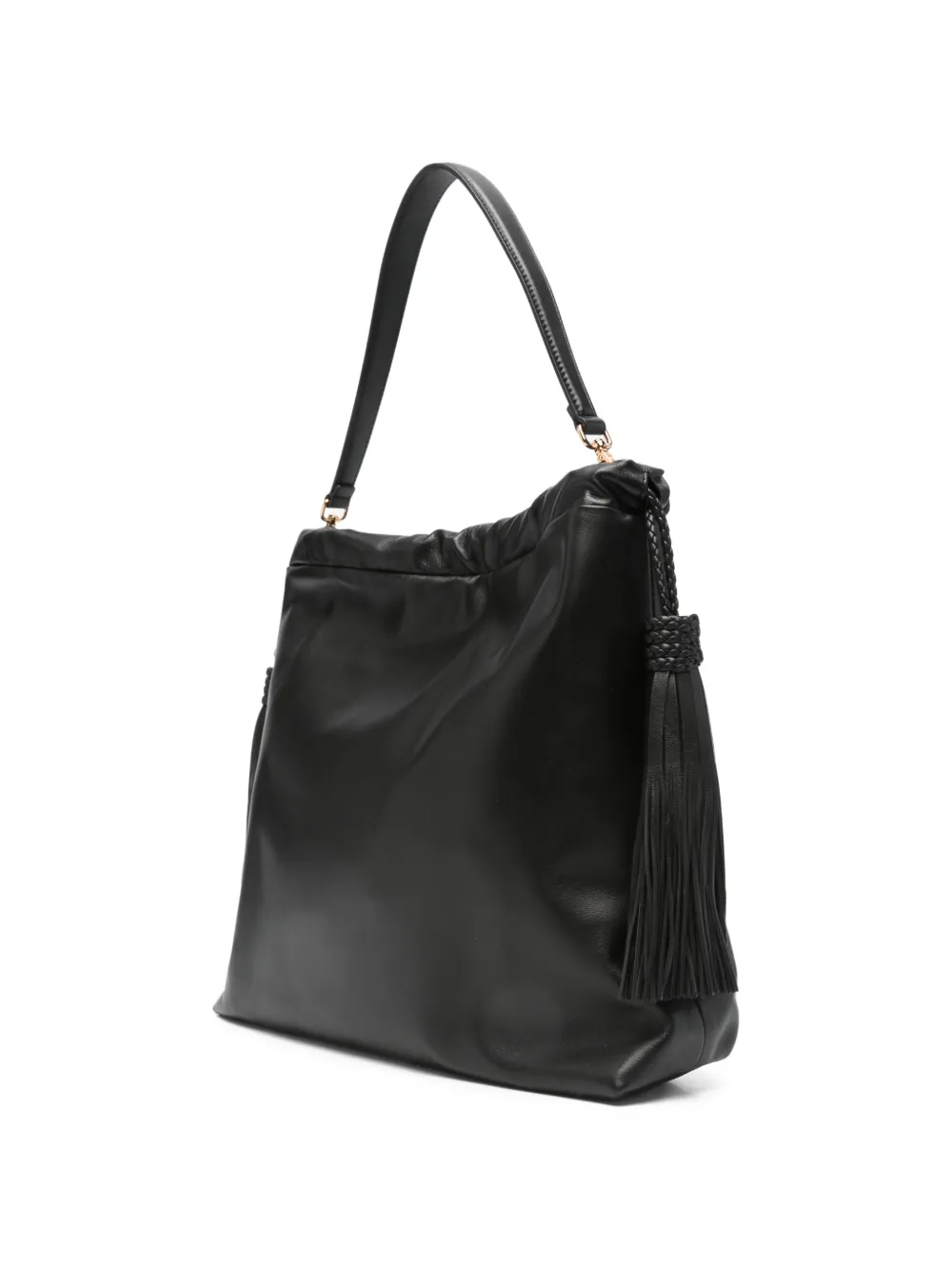 ETRO Grote Kalispera leren tas met kwastjes Zwart