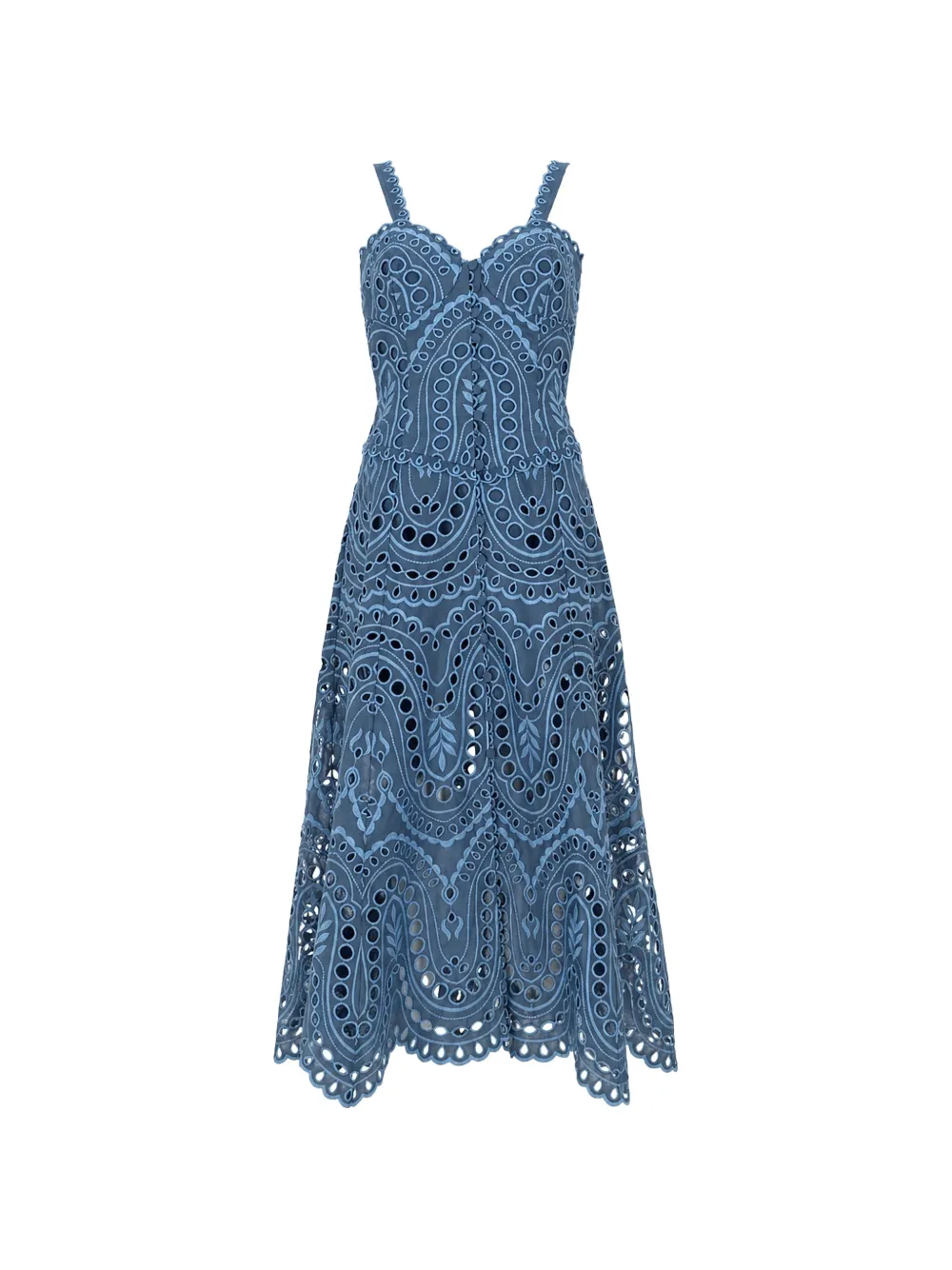 Charo Ruiz Ibiza Solance broderie-anglaise midi dress - Blu