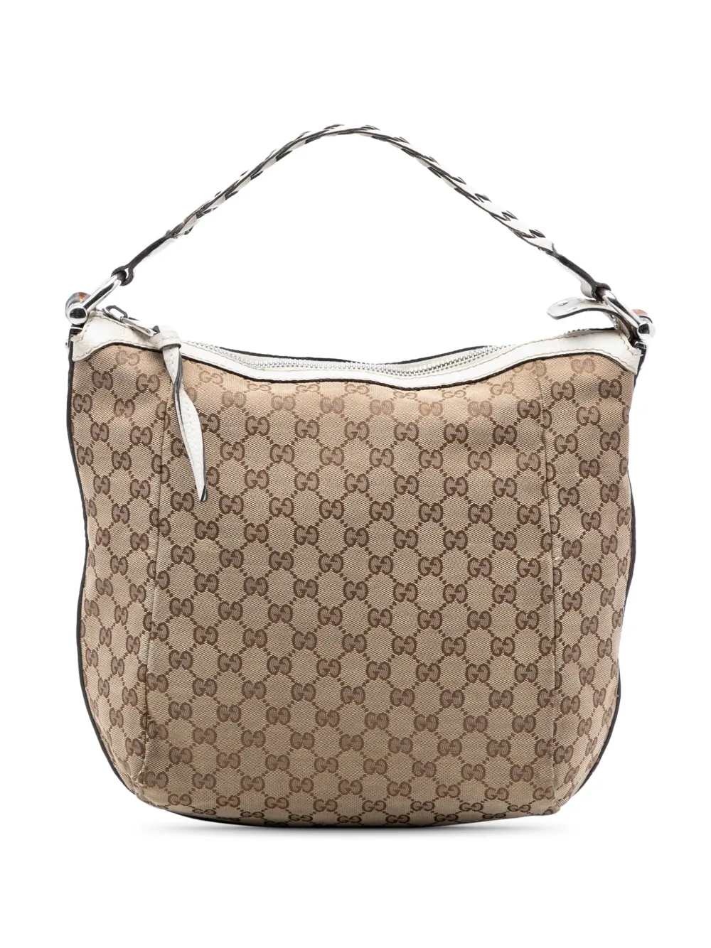 Gucci Pre-Owned 2016-2026 GG Canvas Bamboo Bar hobo bag - Bianco