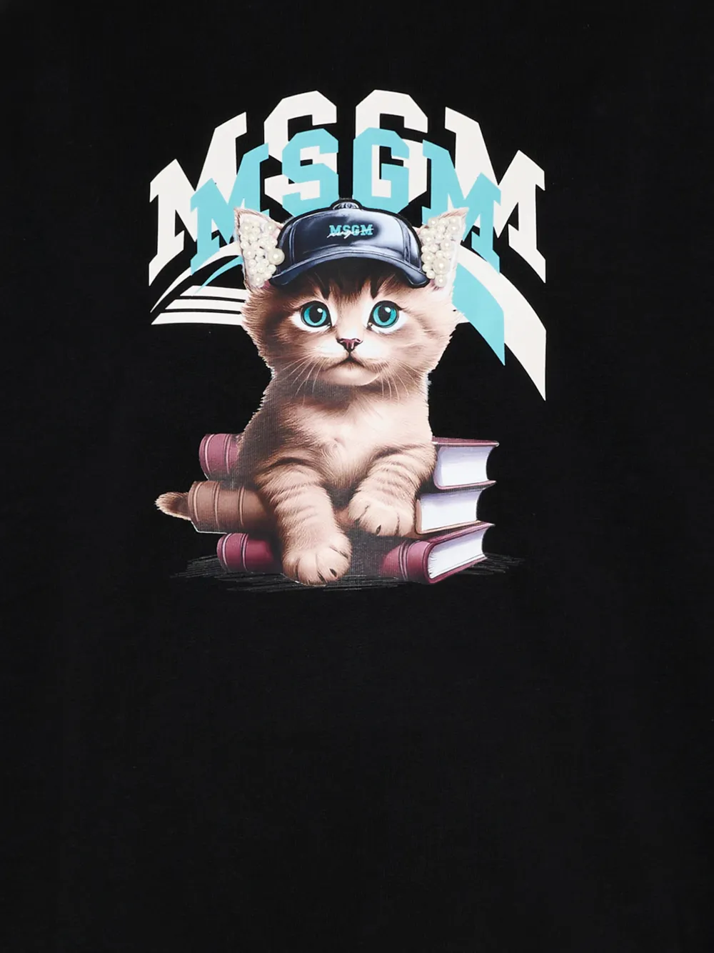 MSGM Kids Sweater met kittenprint Zwart