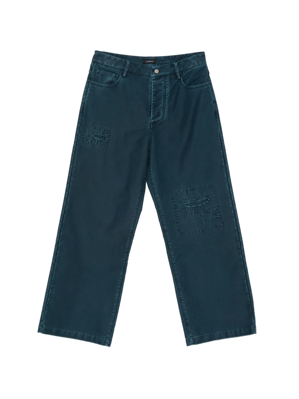 SEWMOD patch-detail garment-dyed jeans - Blu