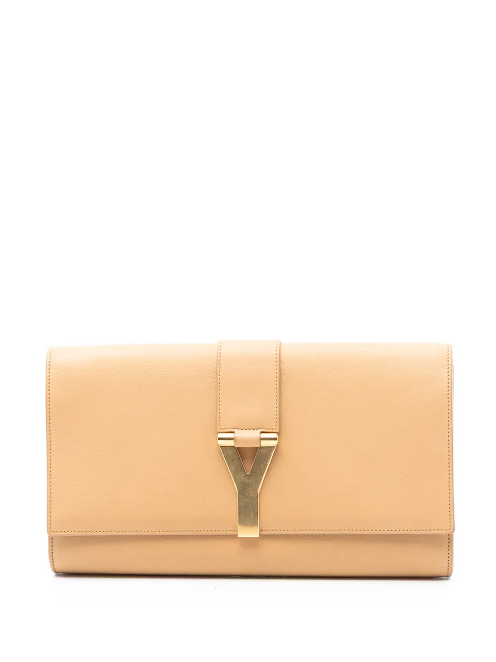 Saint Laurent Pre-Owned 2000-2025 Leather Chyc Ligne clutch bag - Braun