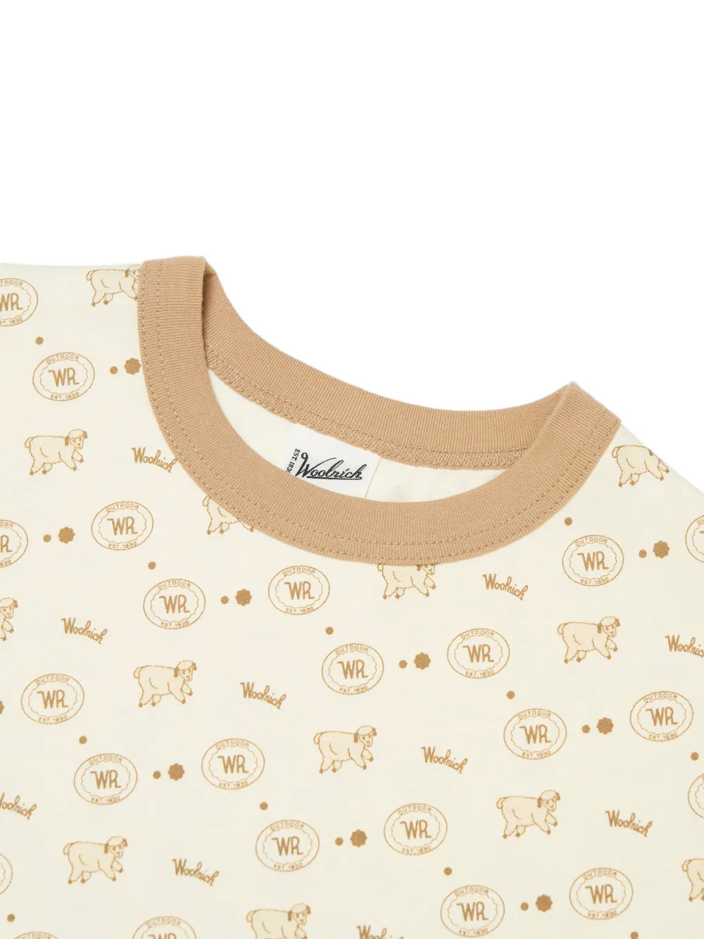 Woolrich T-shirt met logoprint Beige