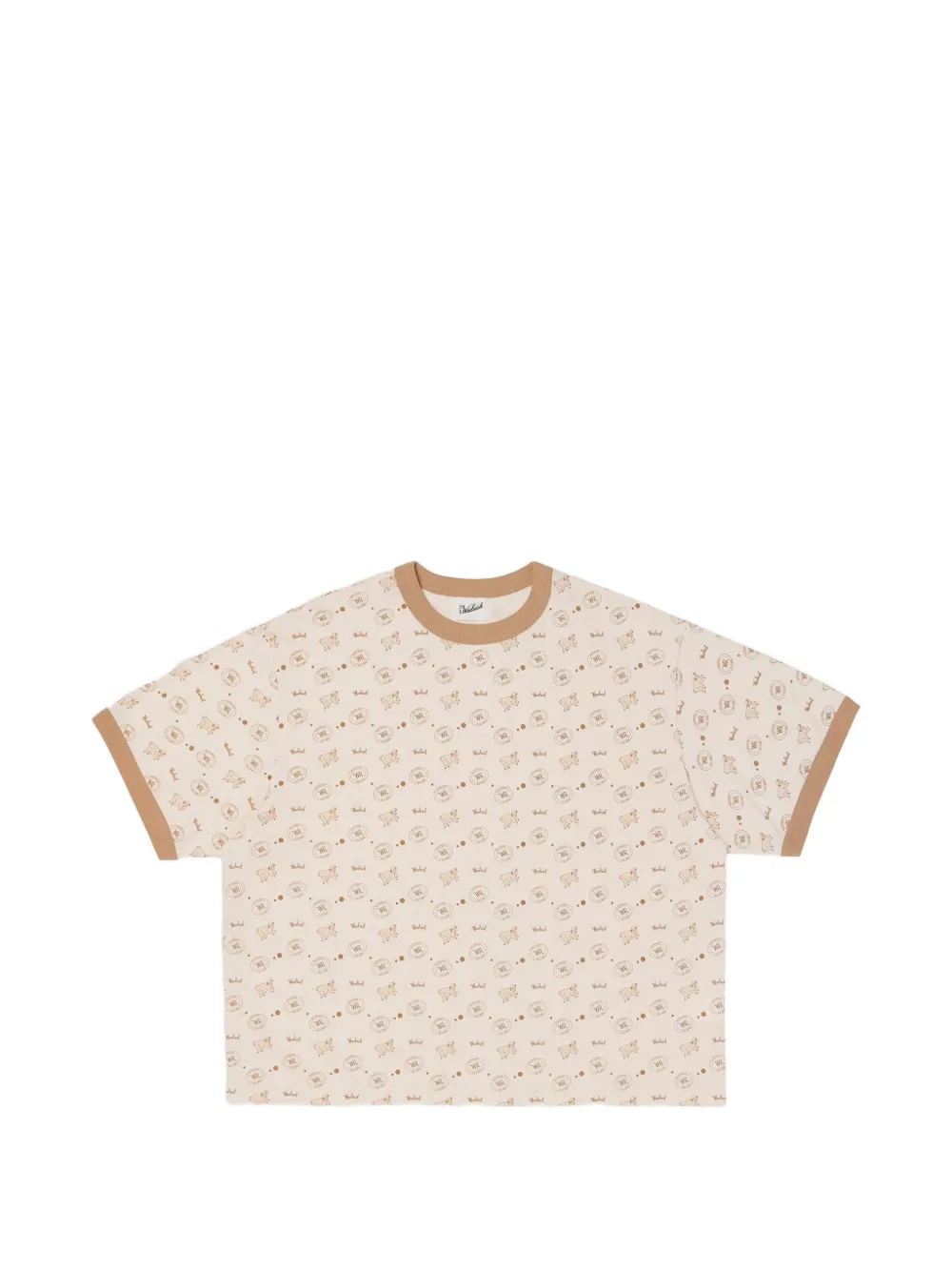 Woolrich logo-print ringer T-shirt - Toni neutri