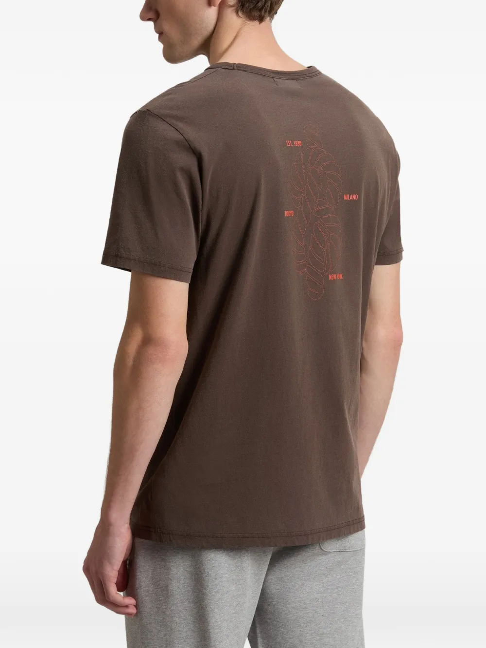 Woolrich T-shirt met geverfd effect en print Bruin