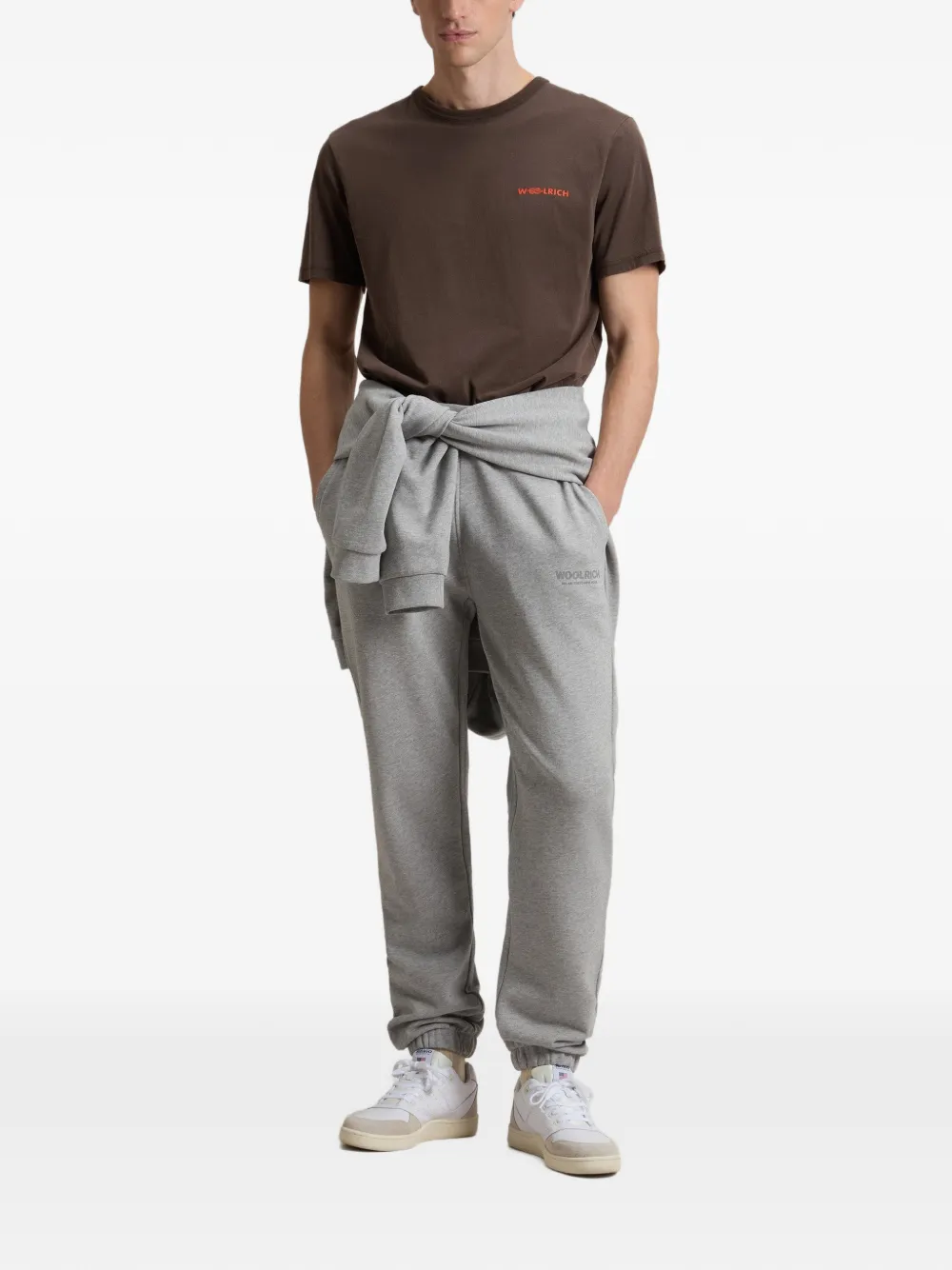 Woolrich T-shirt met geverfd effect en print Bruin