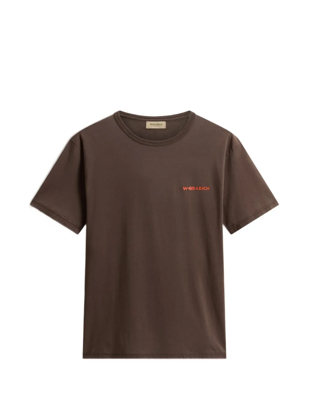 Woolrich garment-dyed graphic-print T-shirt - Marrone