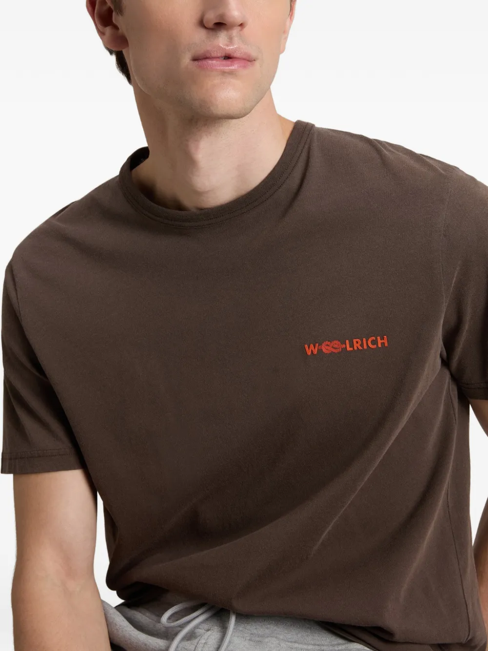 Woolrich T-shirt met geverfd effect en print Bruin