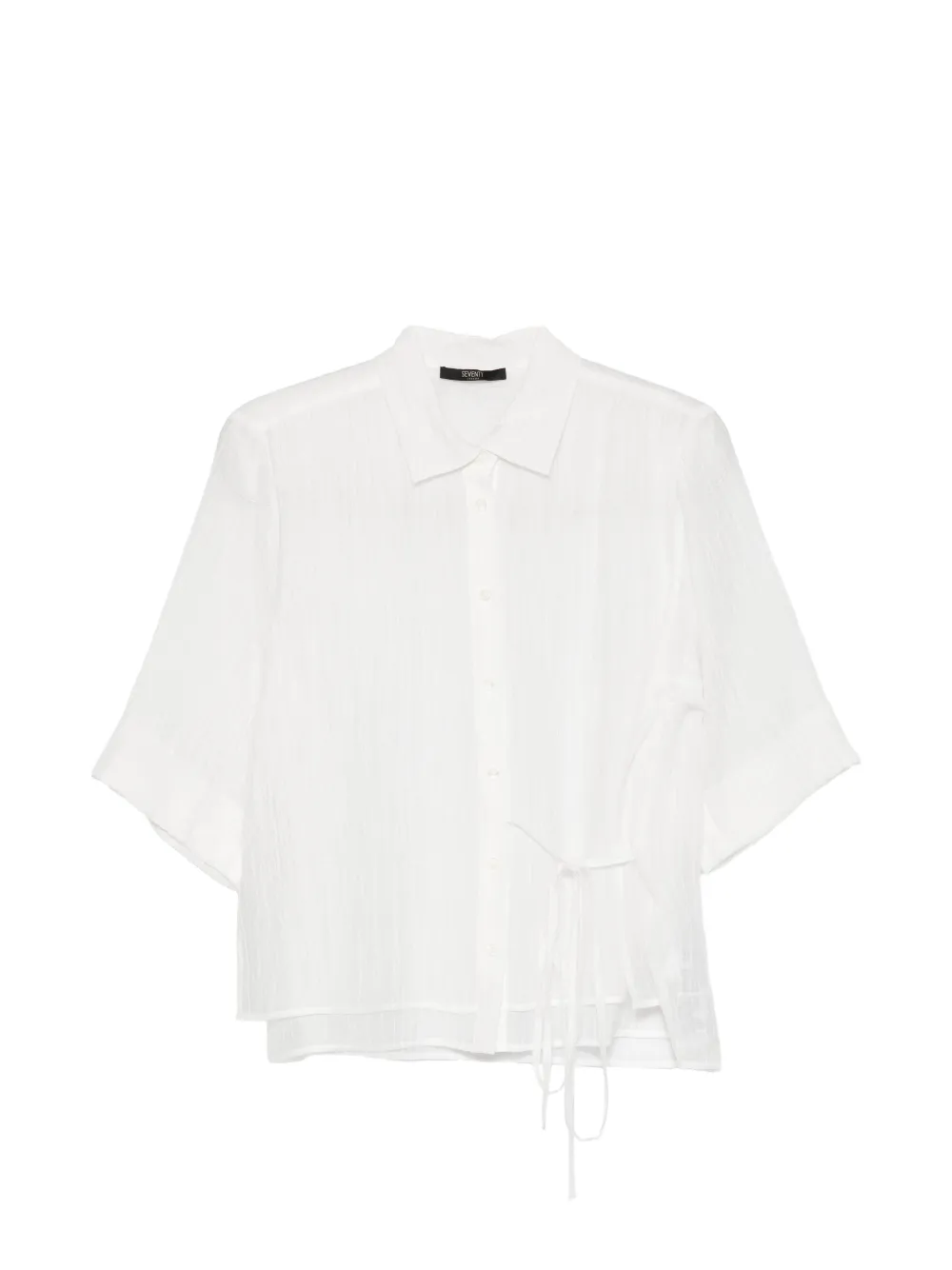 Seventy crinkled side-tie blouse - Bianco
