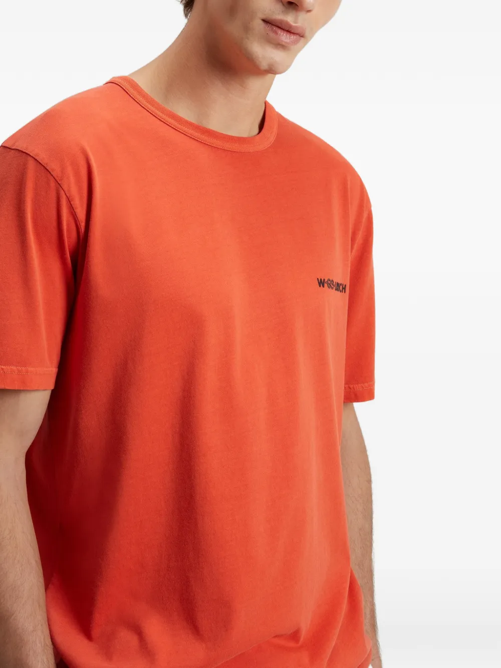 Woolrich T-shirt met geverfd effect en print Oranje