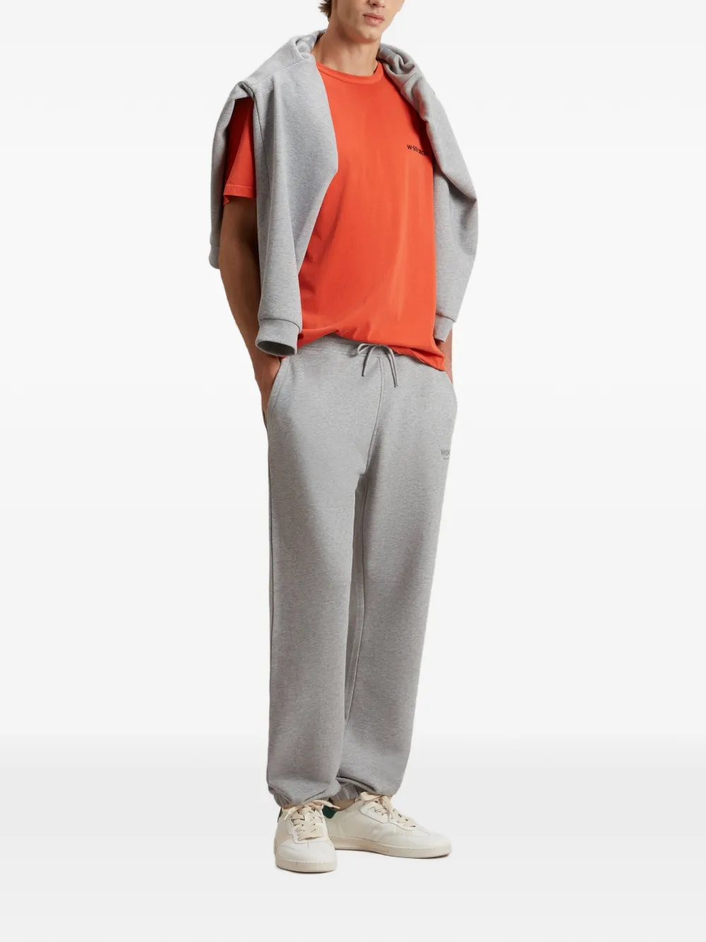Woolrich T-shirt met geverfd effect en print Oranje