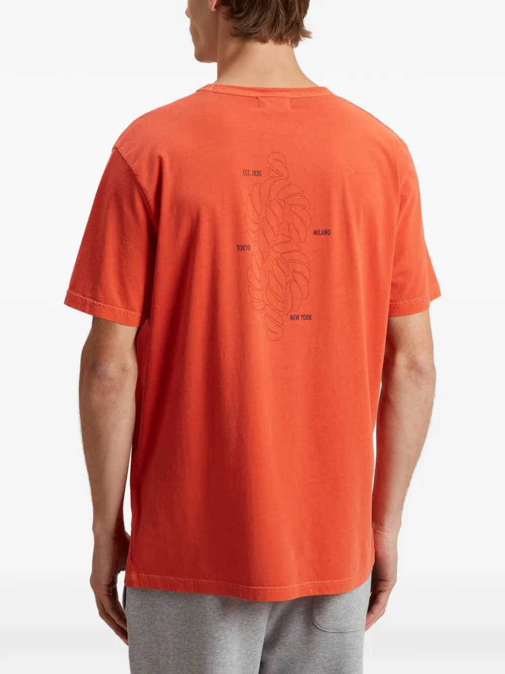 Woolrich T-shirt met geverfd effect en print Oranje