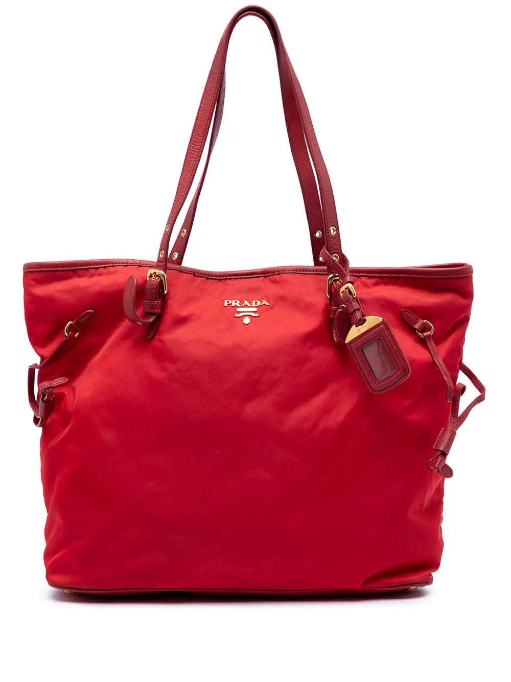 Prada Pre-Owned 2000-2026 Saffiano Trimmed Tessuto tote bag - Rosso