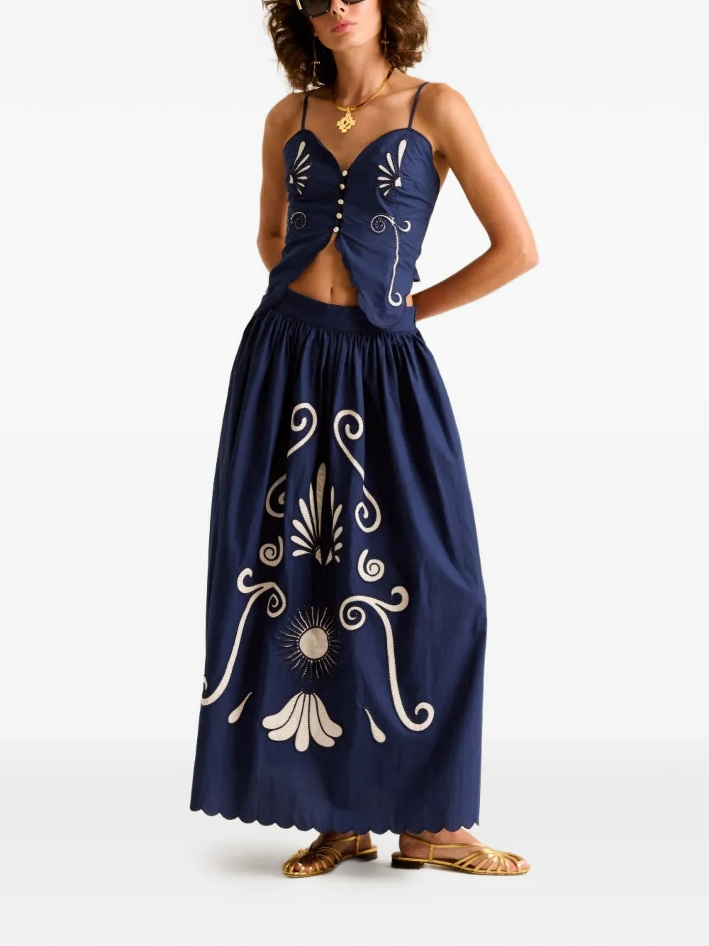 Carolina K Larissa maxi-rok Blauw