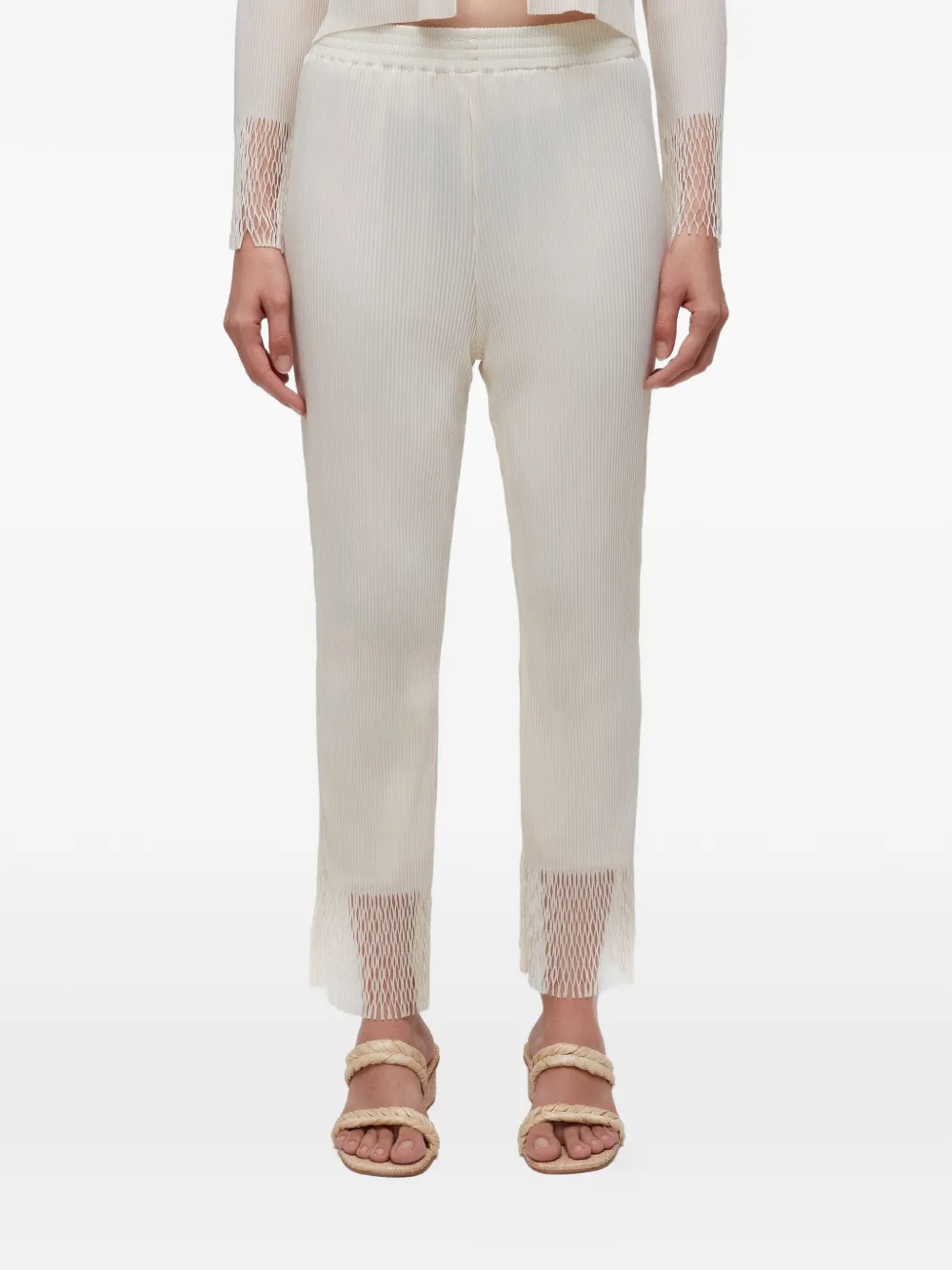 Osklen pleated fringed trousers - Toni neutri