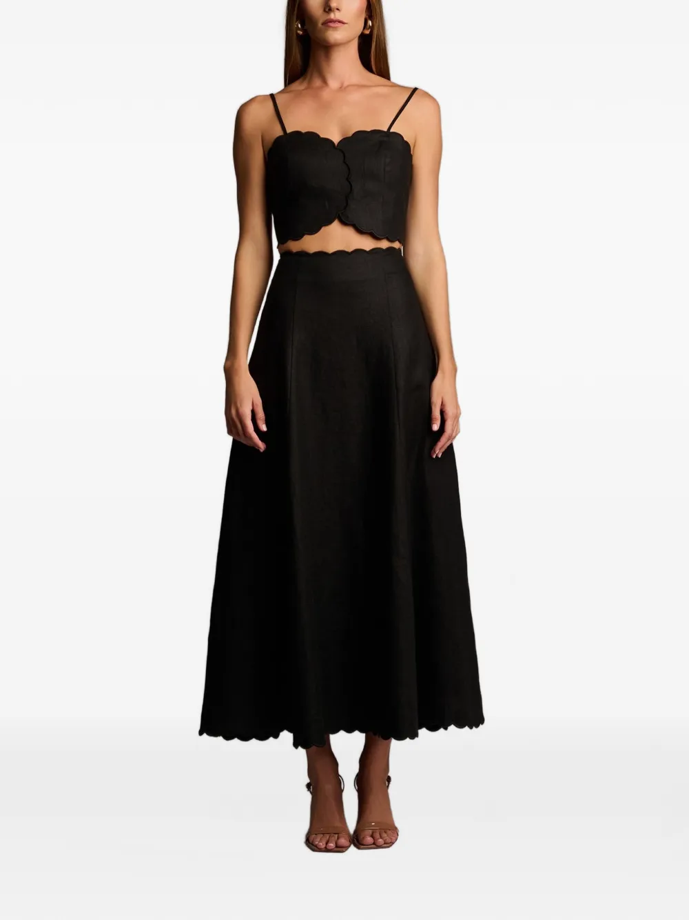  Hevron Falda Delilah Festoneada - Negro 