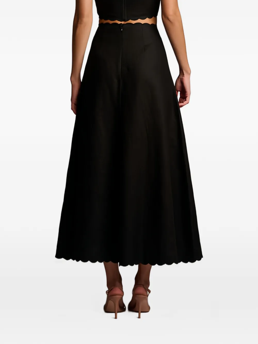  Hevron Falda Delilah Festoneada - Negro 