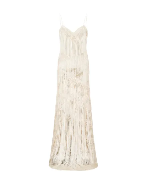 LoveShackFancy robe longue Delphi à franges