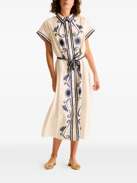 Carolina K x Valerie Kaftan embroidered belted dress