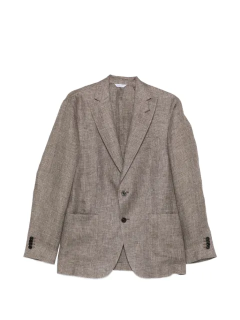 Boglioli prince of wales check linen blazer