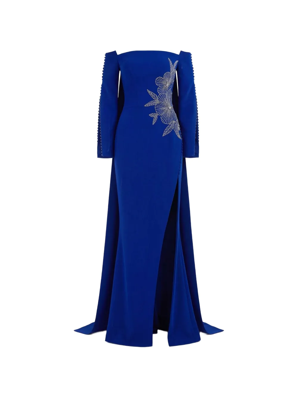Gattinolli by Marwan floral-embroidered gown dress - Blu