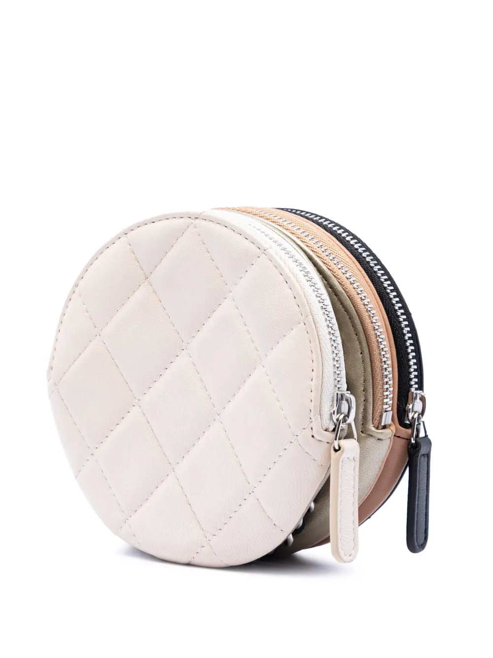  Chanel Pre-owned Clutch Con Catena Cc In Pelle Di Agnello Trapuntata Con Tripla Zip E Catena 2019 - Nero 