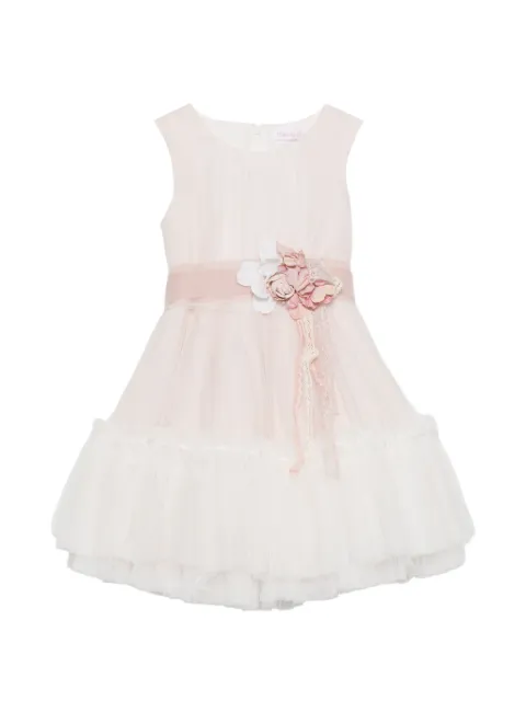 Mimilù floral-appliqué tulle dress
