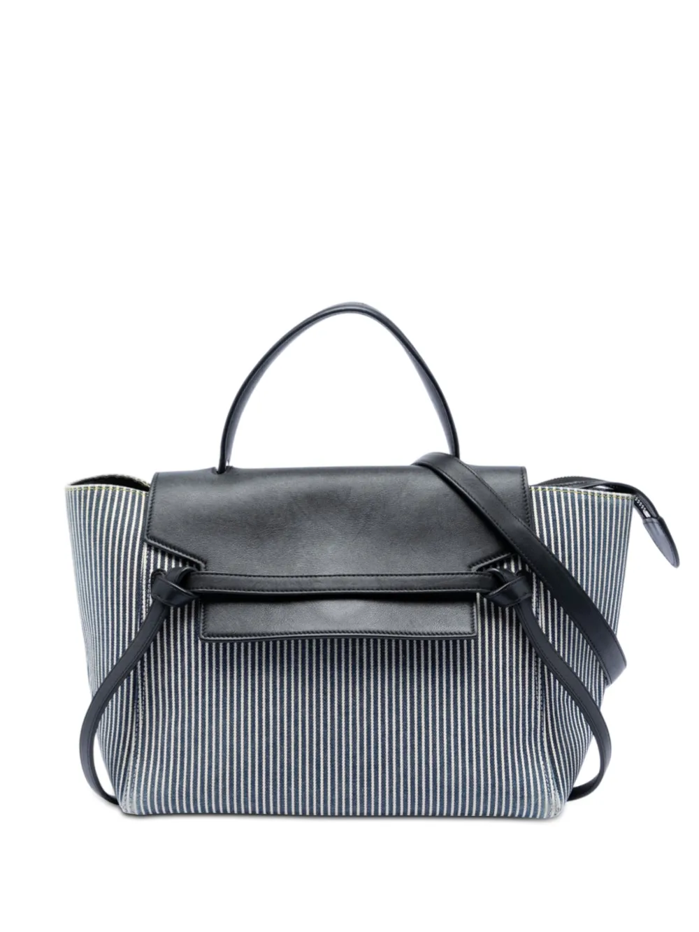 Celine Pre-Owned 2017 Mini Striped Canvas and Leather Belt Bag satchel - Blue