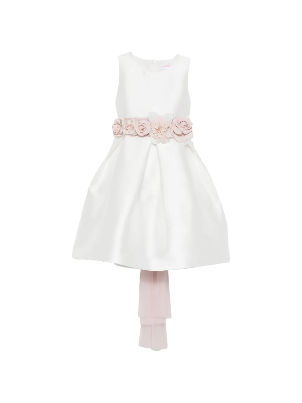 Mimilù floral-appliqué dress - Bianco