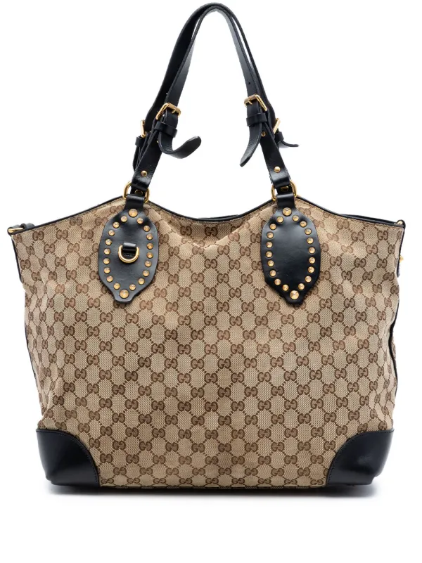 Gucci Pre-Owned 2016-2025 GGキャンバス パティ スタッズ ホーボー 