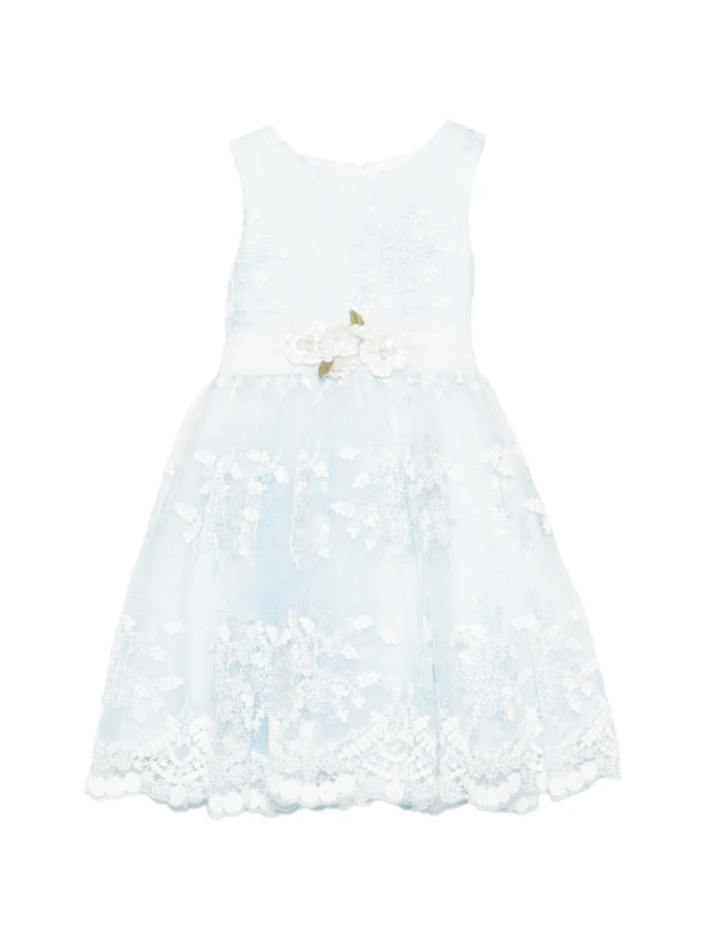 Mimilù floral-lace appliqué dress - Blau