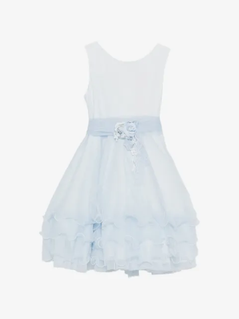 Mimilù robe volantée à fleurs appliquées