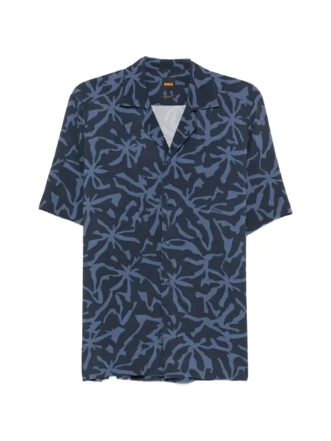 BOSS logo-patch piqué shirt