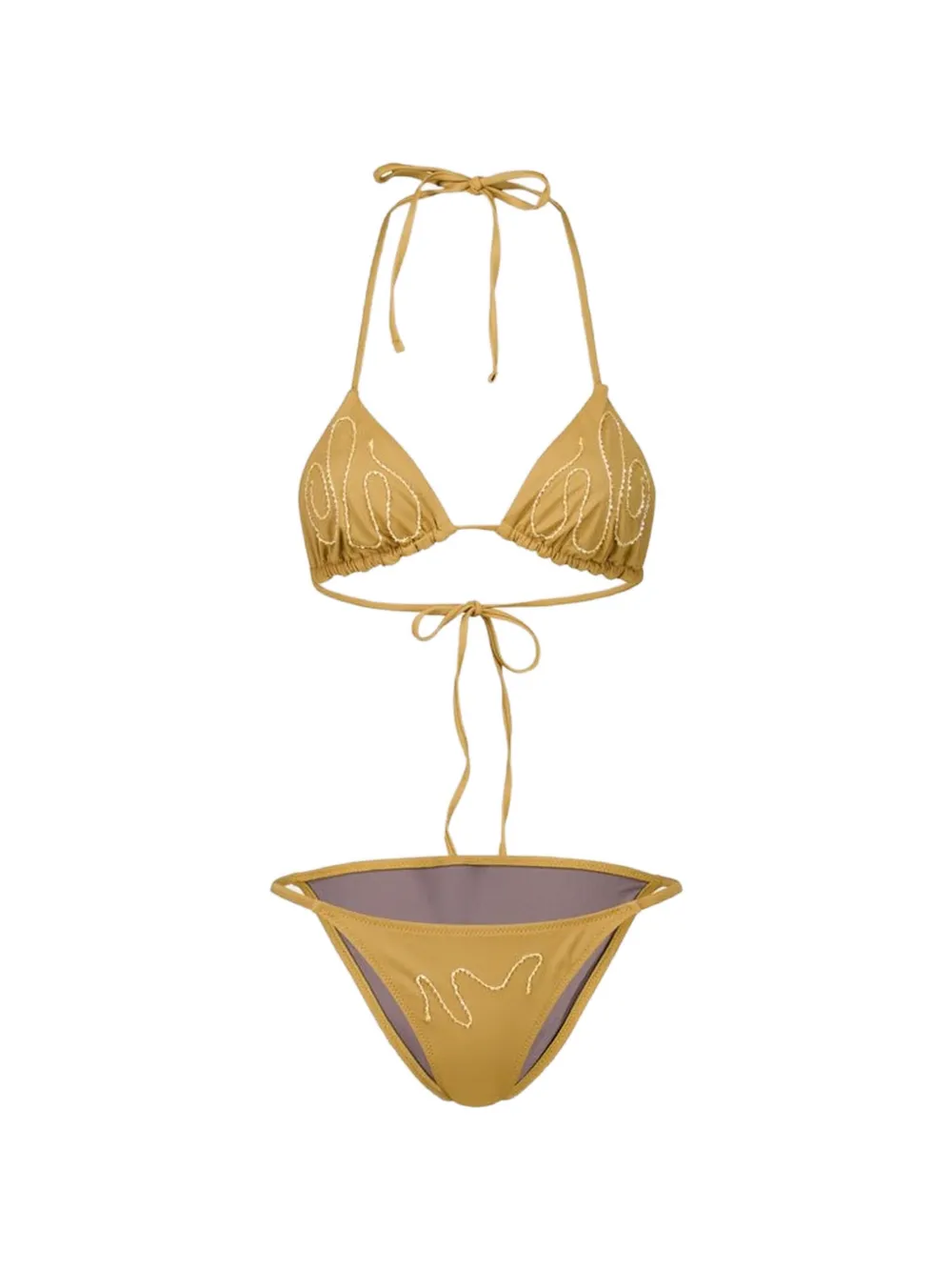 Paloma Wool Sharpie embellished bikini set - Giallo