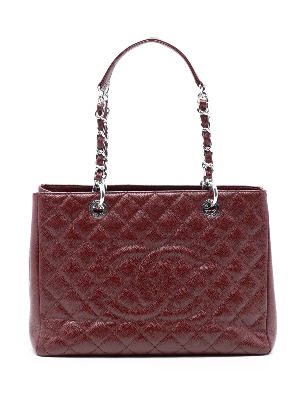 CHANEL Pre-Owned 2013-2014 Caviar Grand Shopping tote bag - Rosso