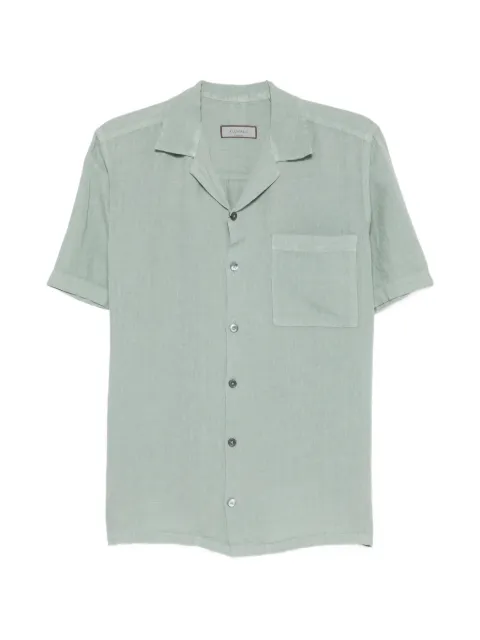 Canali short-sleeve chest-pocket shirt