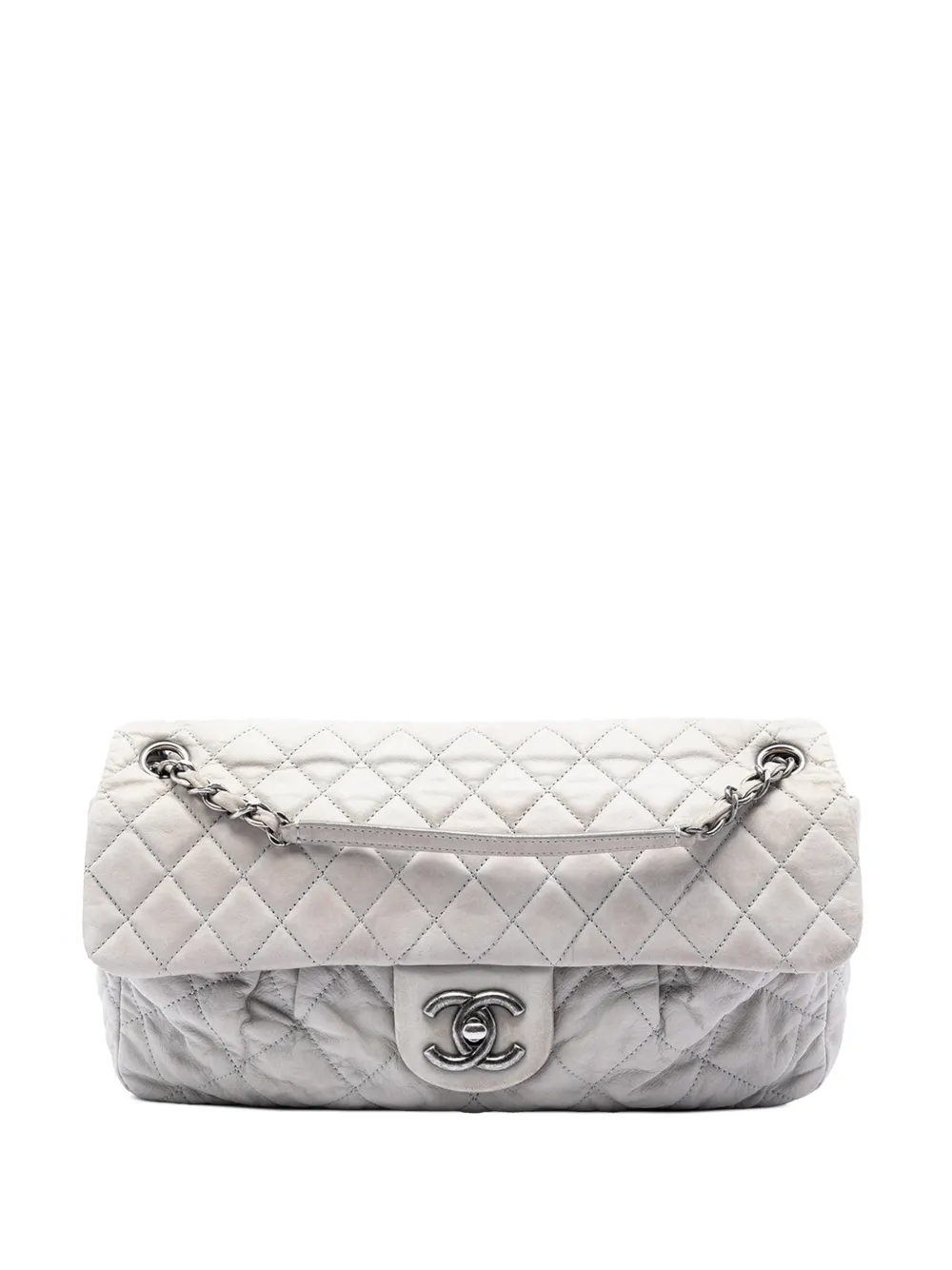 CHANEL Pre-Owned 2010-2011 Large Quilted Iridescent Calfskin Coco Pleats Flap shoulder bag - Grau