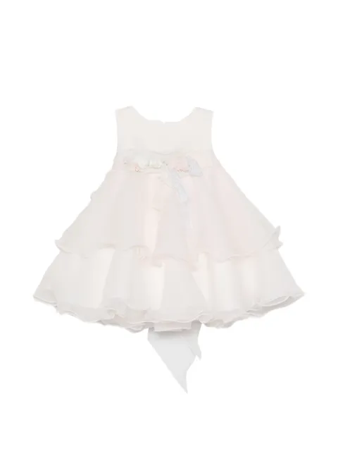 Mimilù floral-appliqué tiered dress