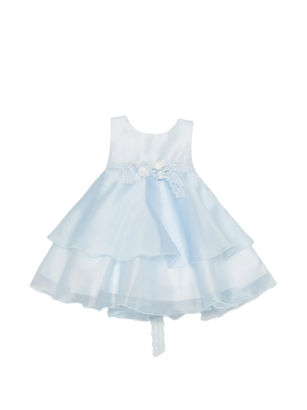 Mimilù floral-appliqué tiered dress - Blu