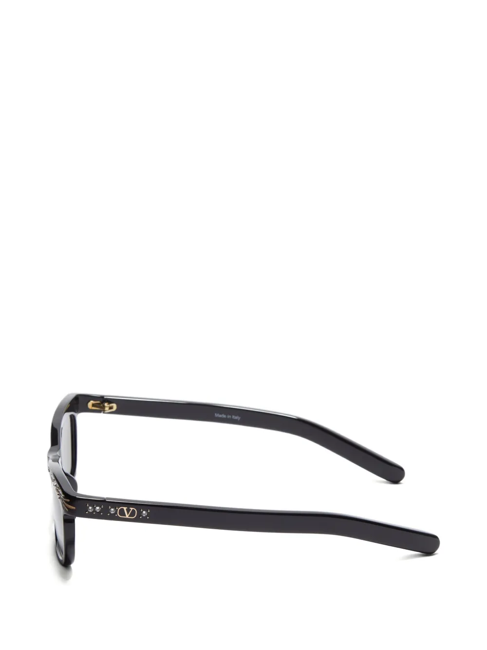 VALENTINO GARAVANI EYEWEAR Zonnebril met acetaat rechthoekig montuur Zwart