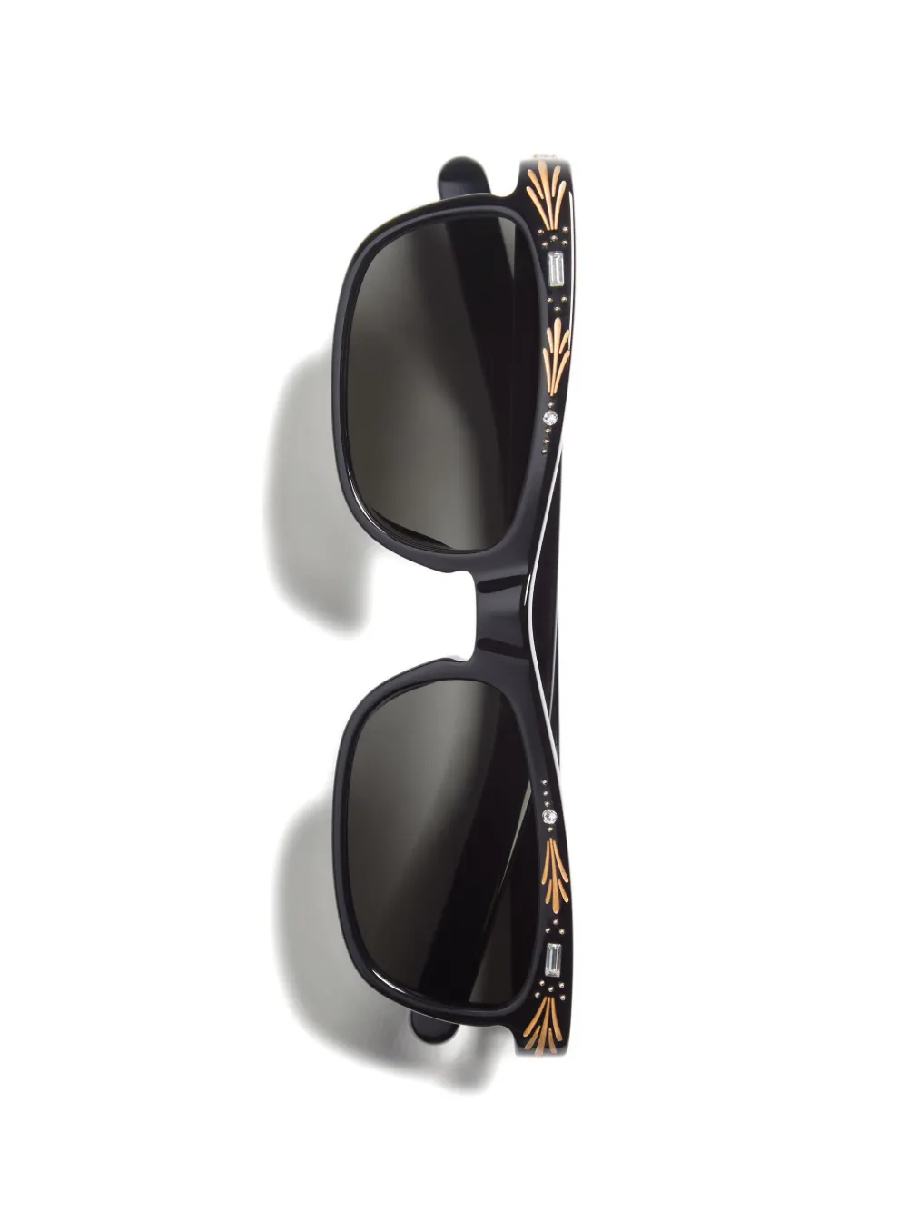 VALENTINO GARAVANI EYEWEAR Zonnebril met acetaat rechthoekig montuur Zwart