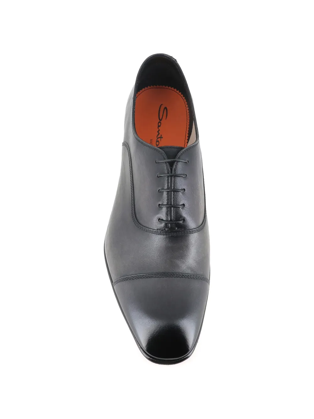 Santoni cap-toe lace-up oxford shoes Zwart