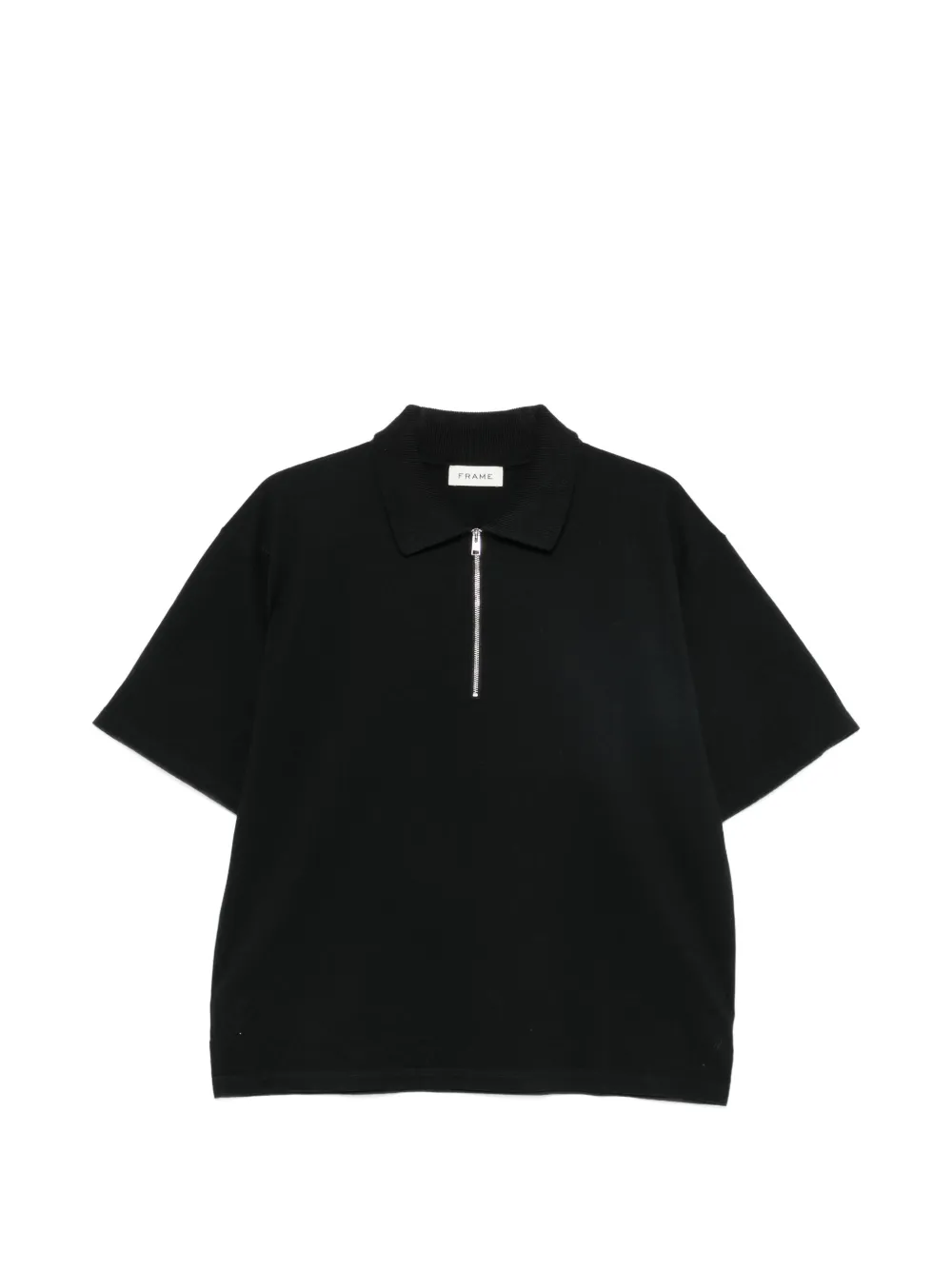 FRAME zip-fastening short-sleeve polo shirt - Nero