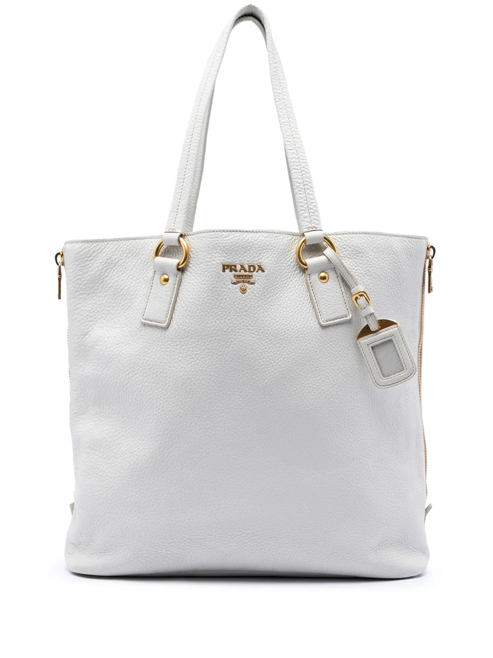 Prada Pre-Owned 2013-2025 Vitello Daino Side Zip tote bag - Bianco