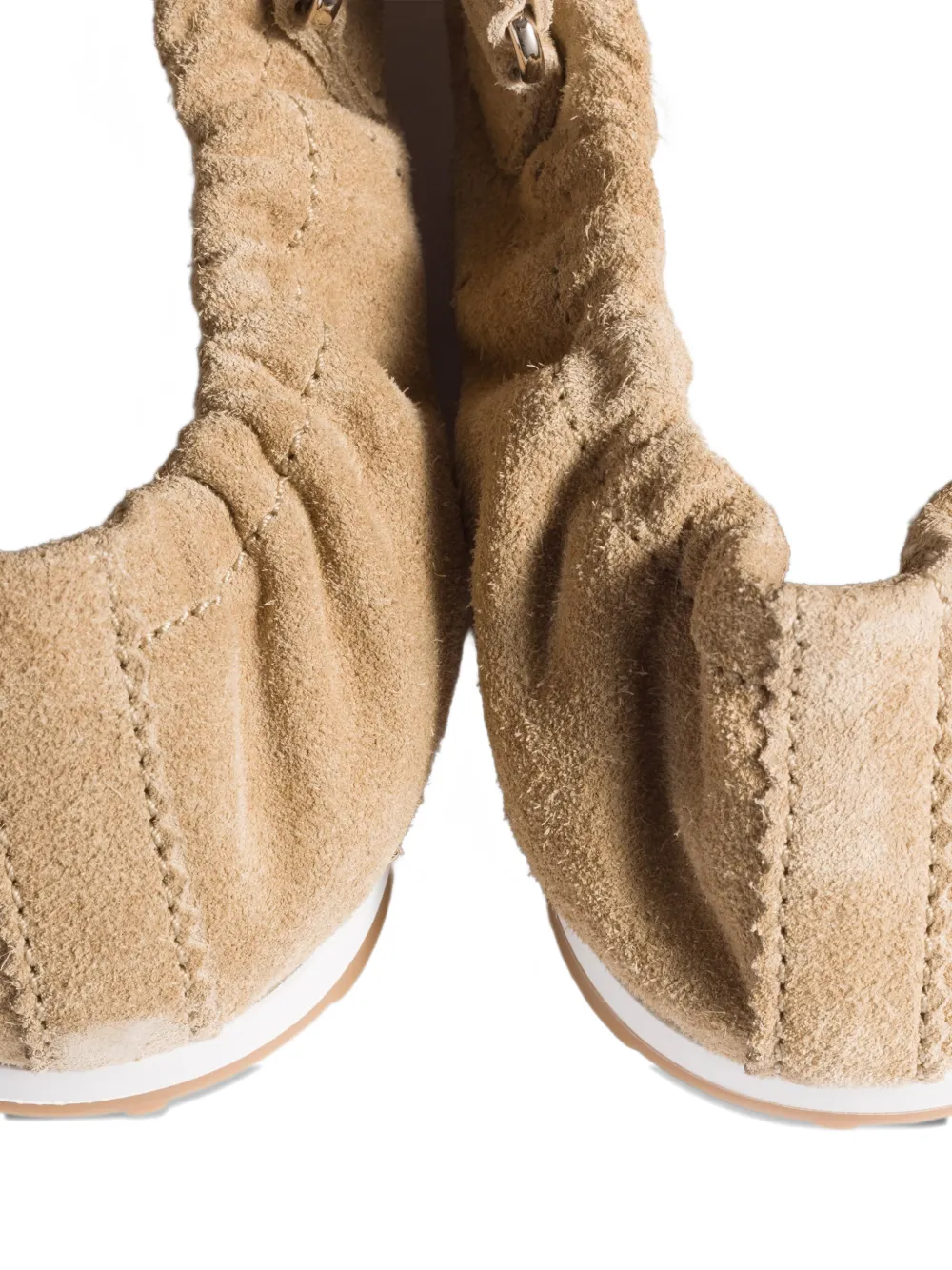 Miu Plume suede ballerinas Beige