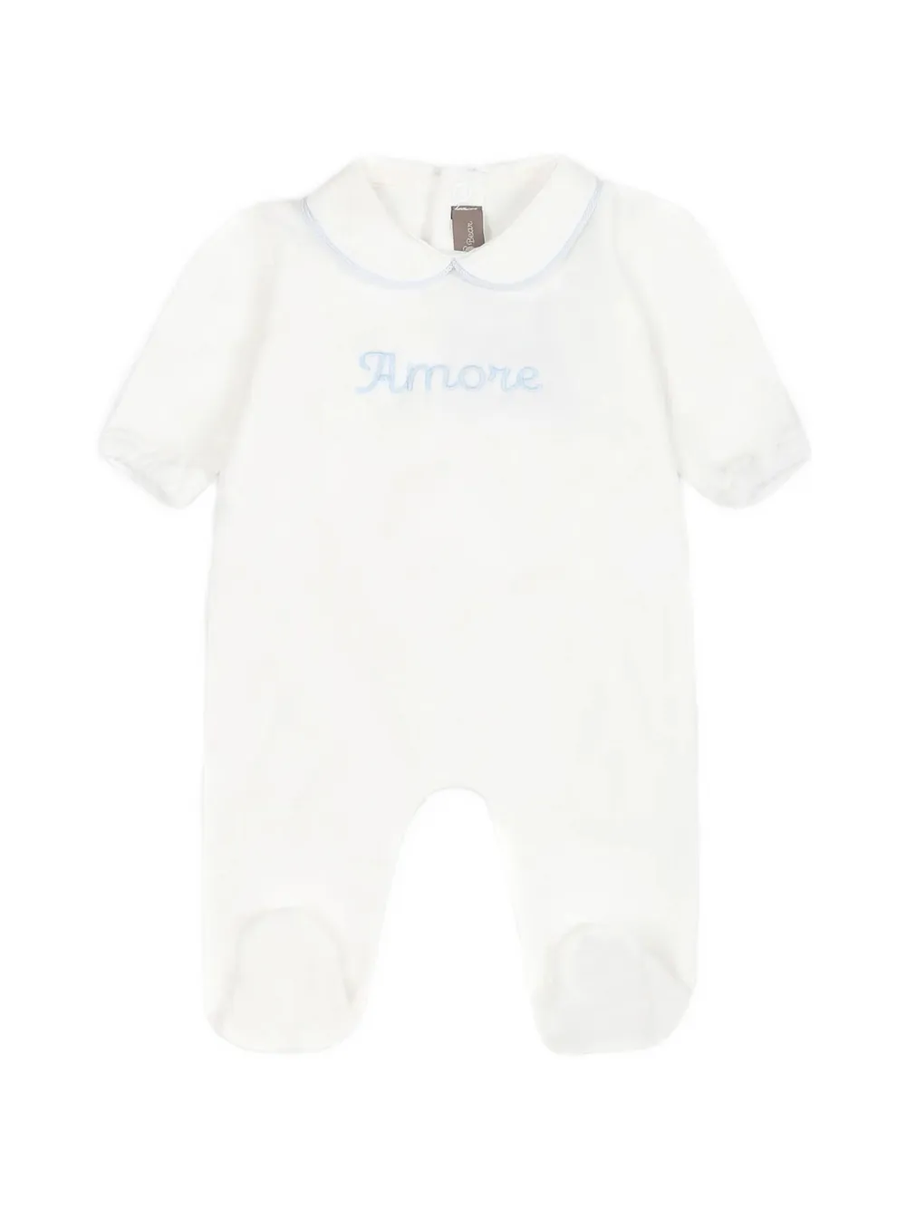 Little Bear front-embroidery pajamas - Bianco