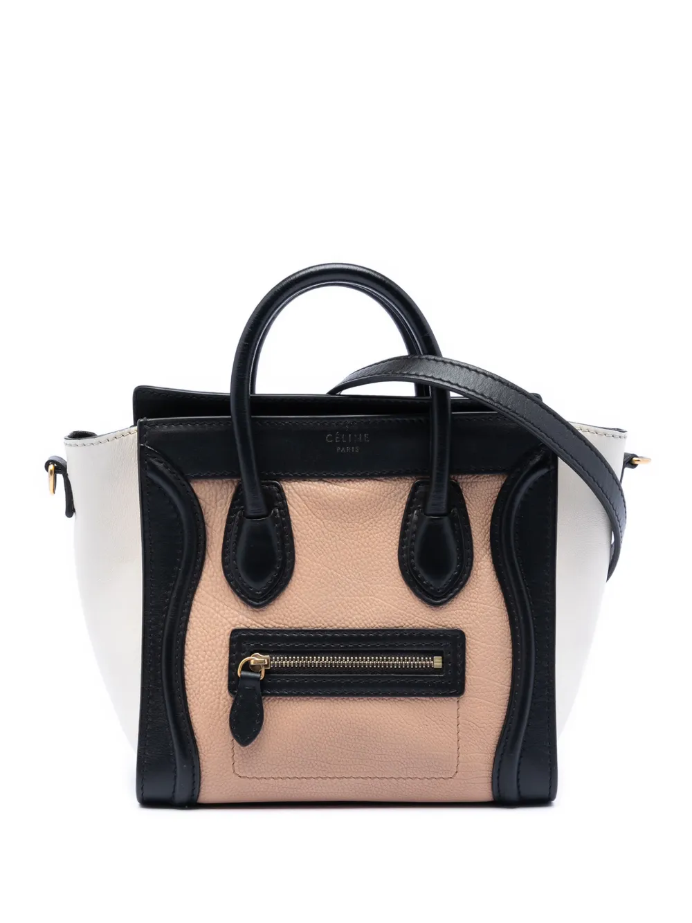 Celine Pre-Owned 2013 Nano Tricolor Leather Luggage Tote satchel - Marrone