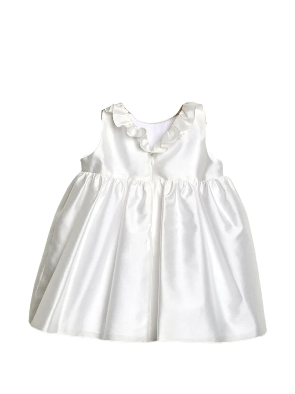 Little Bear ruffle bow dress - Bianco