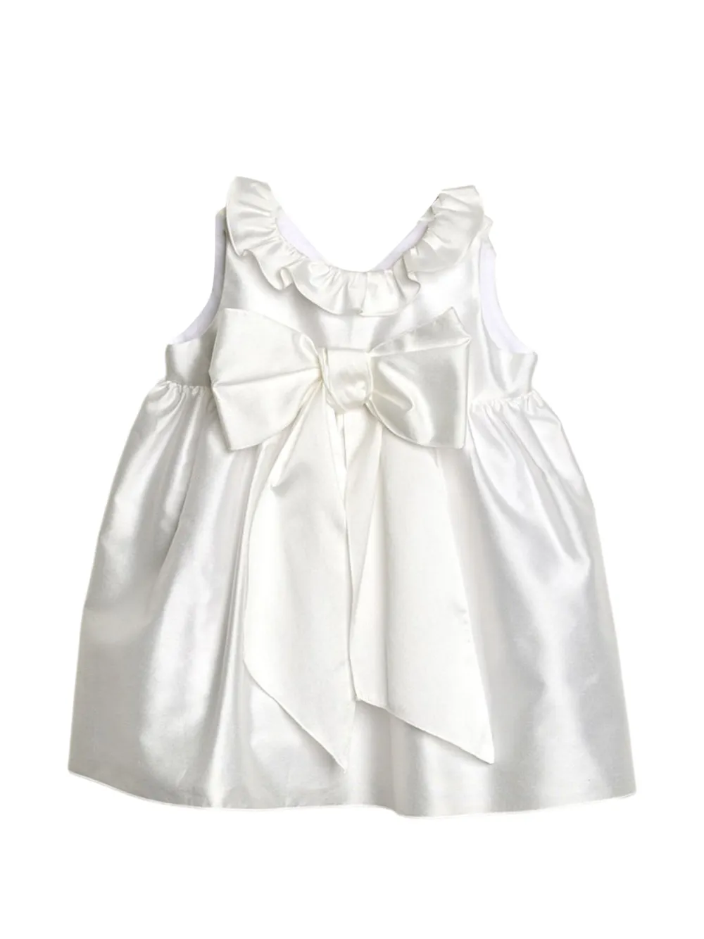 Little Bear ruffle bow dress - Bianco